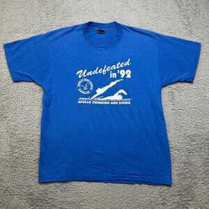 Vintage 90s Apollo High School T-Shirt XL Blue Single Stitch Screen Stars USA